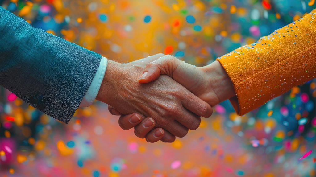 Poignée de main symbolisant un partenariat de confiance et la réussite partagée dans un parcours de formation.